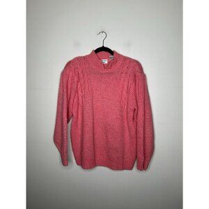 Cable Knit Sweater Bristol Court Womens Pink Pullover 90s Size Large
